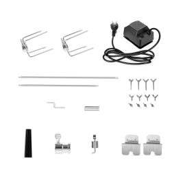 ROTISSERIE GRILL KIT UNIVERSAL GRILL SPIT ROD COMPLETE BRACKET AND UNIVERSAL GRILL FIXING SCREWS